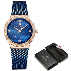 Luxury Brand Watch Women  Ladies Full Steel Mesh Strap Waterproof Watches